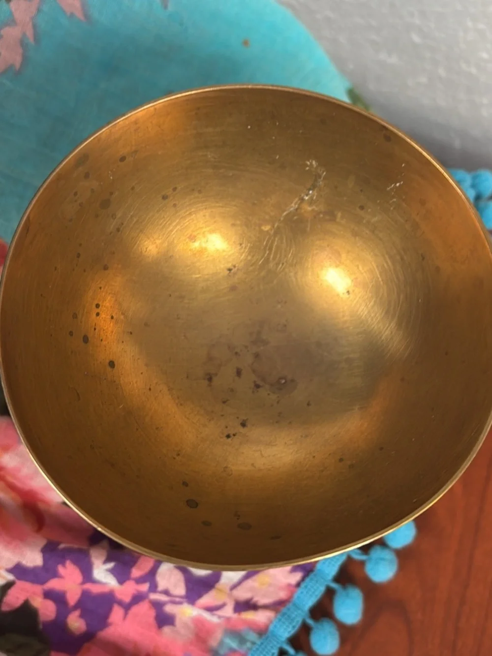 Brass Etched Decorative Pedestal Goblet